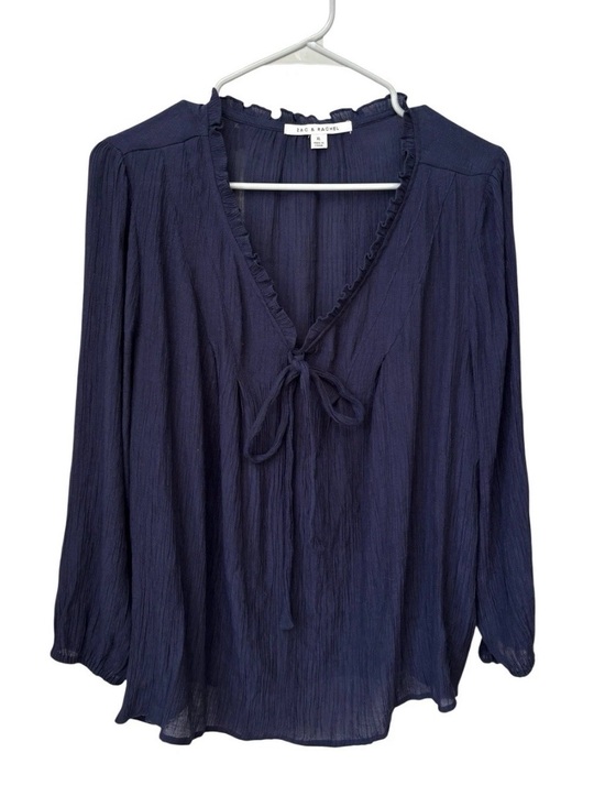 Zac & Rachel Tops - Zac & Rachel Gauzy Tunic Top Women’s XL Navy Blue Lightweight Coastal